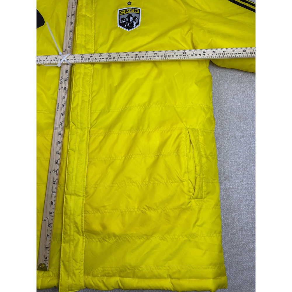 Adidas Columbus Crew MLS Soccer Sideline Parka Jacket Yellow Men 2XL Puffer Coat - Picture 6 of 8